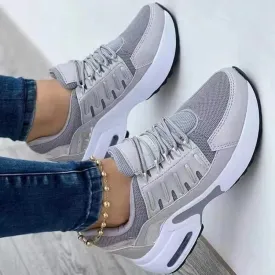 Women's Lace Up Wedge Heel Running Shoes